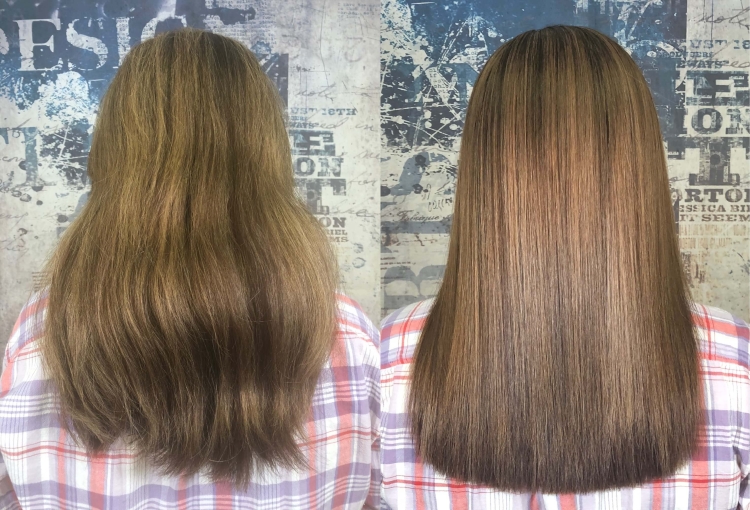 Keratin hair straightening