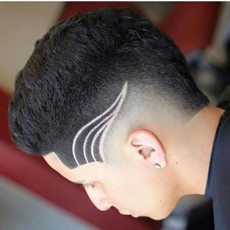 Hairstyle ideas with drawings on the head for boys