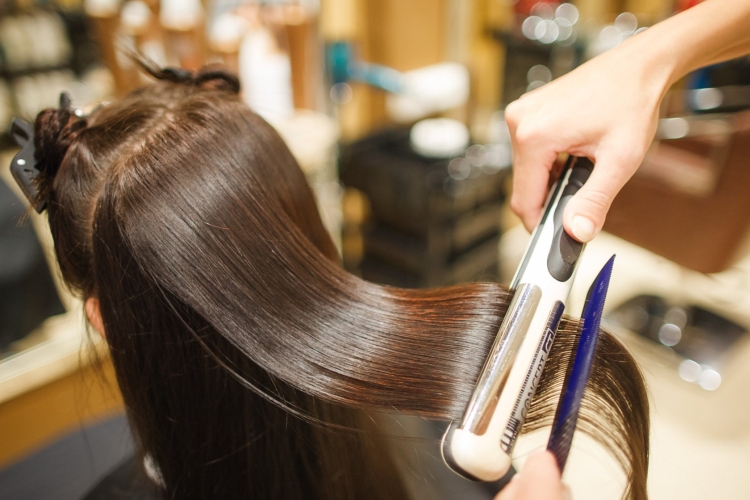 Keratin hair straightening