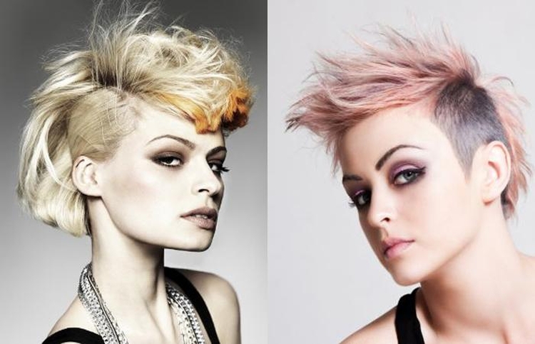 Women's haircuts with shaved temples