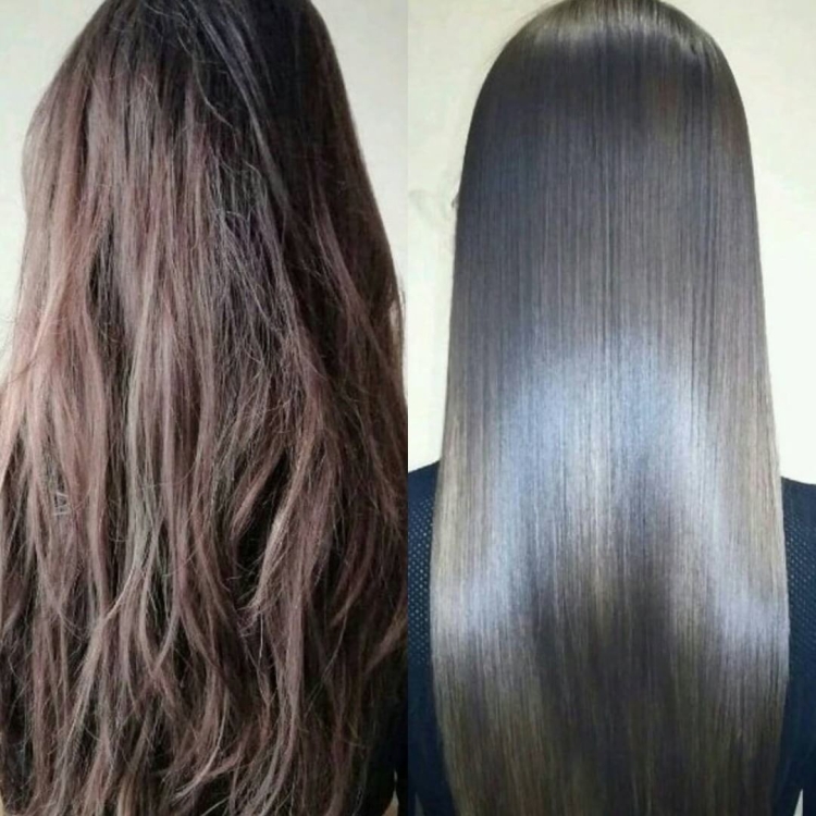 Keratin hair straightening