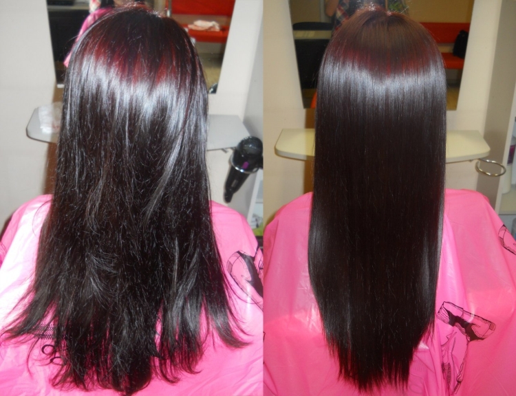 Keratin hair straightening