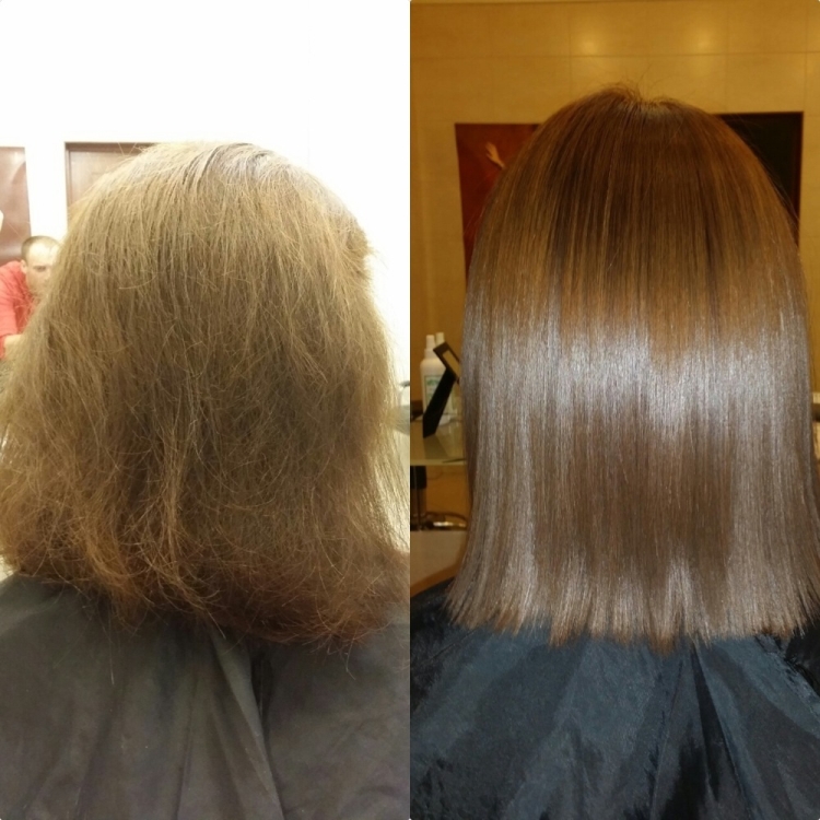 Keratin hair straightening