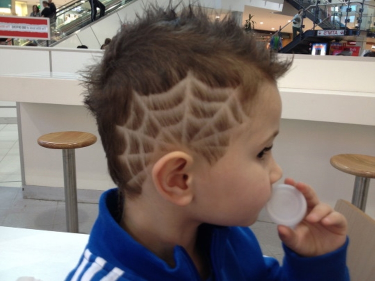 Hairstyle ideas with drawings on the head for boys