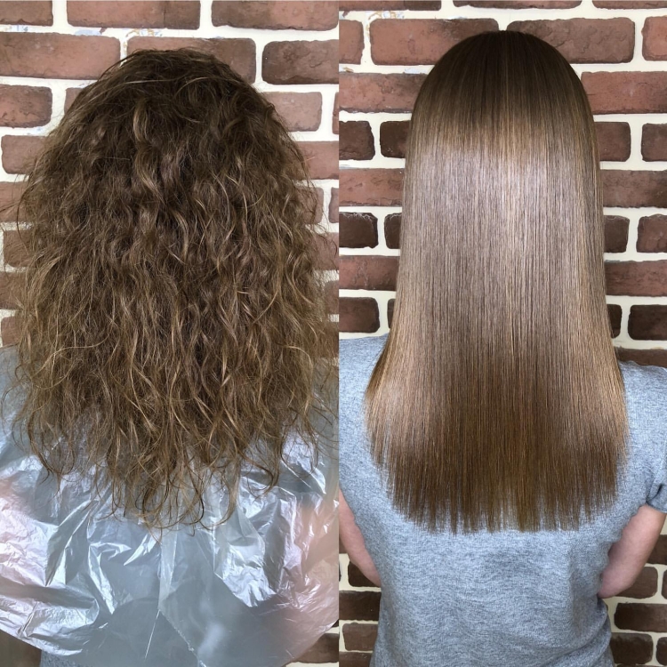 Keratin hair straightening