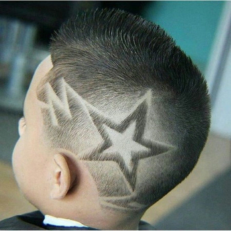 Hairstyle ideas with drawings on the head for boys