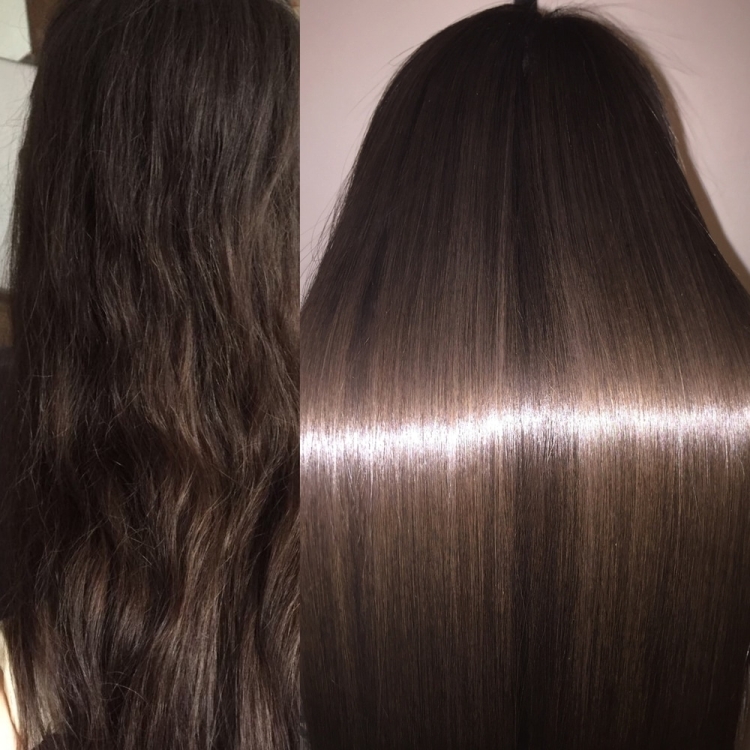 Keratin hair straightening