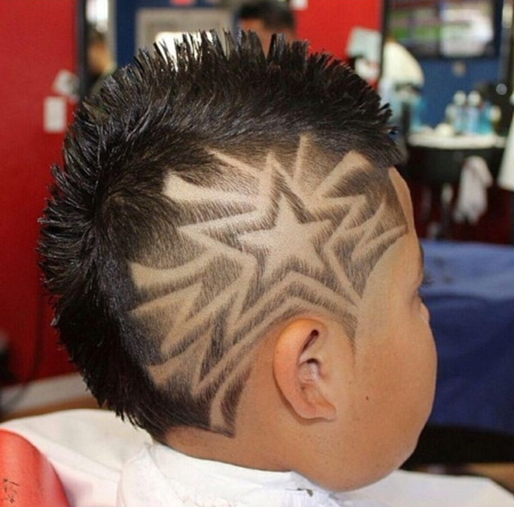 Hairstyle ideas with drawings on the head for boys