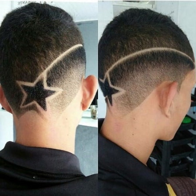 Hairstyle ideas with drawings on the head for boys