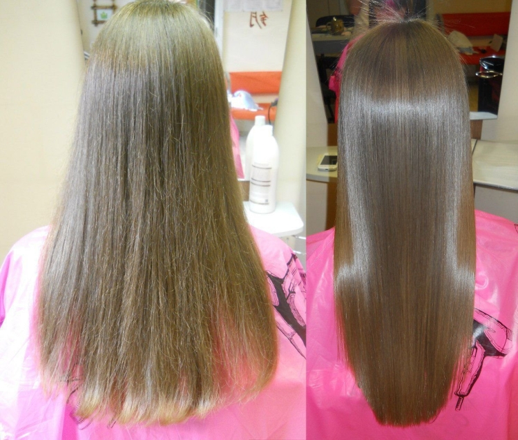 Keratin hair straightening