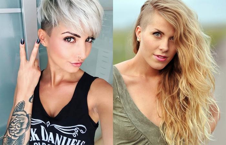 Women's haircuts with shaved temples