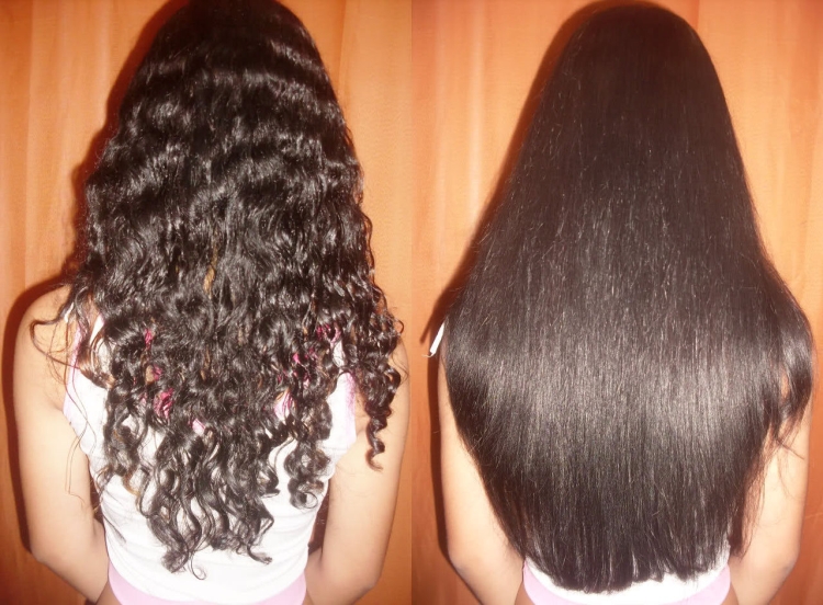 Keratin hair straightening