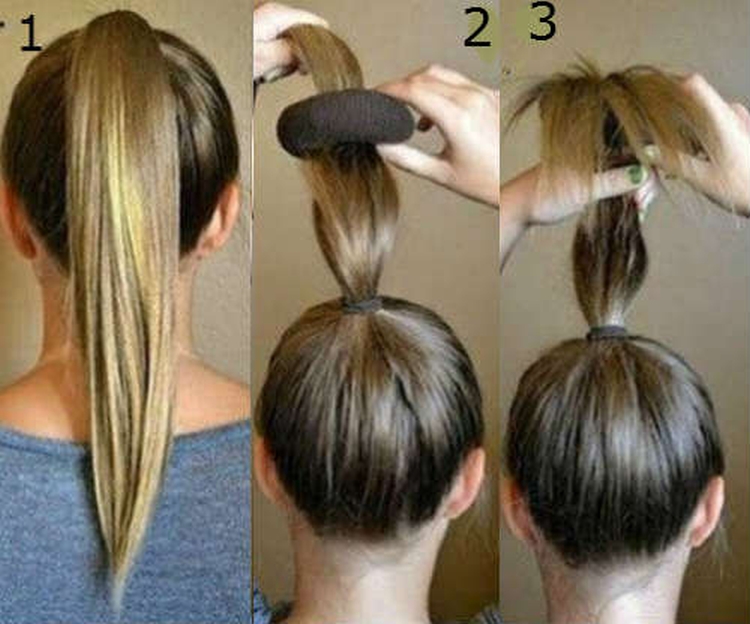 Do-it-yourself bun for long hair