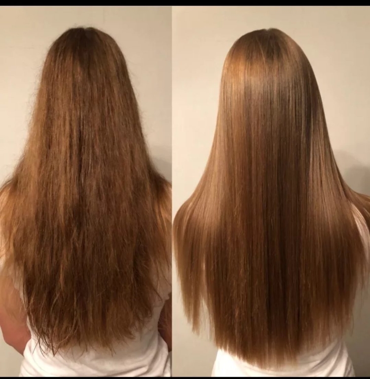 Keratin hair straightening