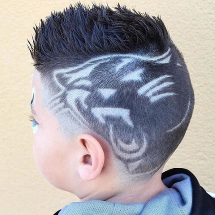 Hairstyle ideas with drawings on the head for boys