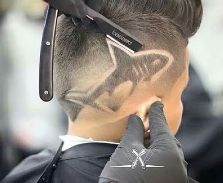 Hairstyle ideas with drawings on the head for boys