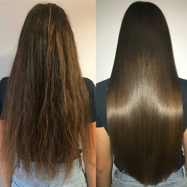 Keratin hair straightening