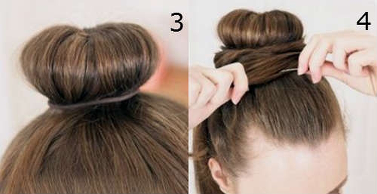 Do-it-yourself bun for long hair