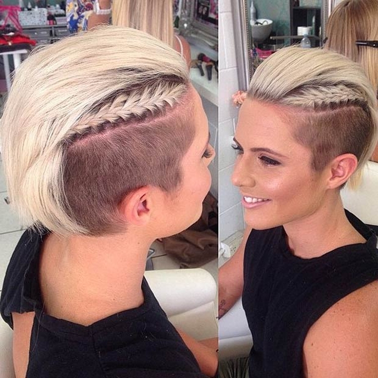 Women's haircuts with shaved temples