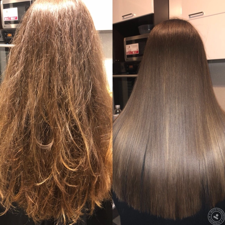 Keratin hair straightening