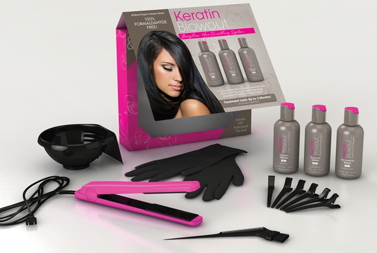 Keratin hair straightening