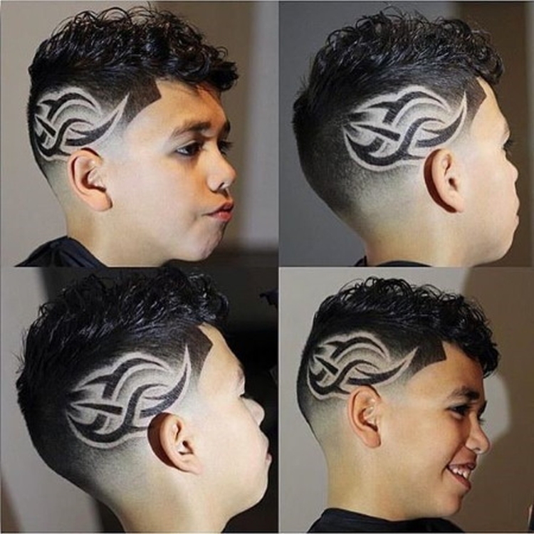 Hairstyle ideas with drawings on the head for boys