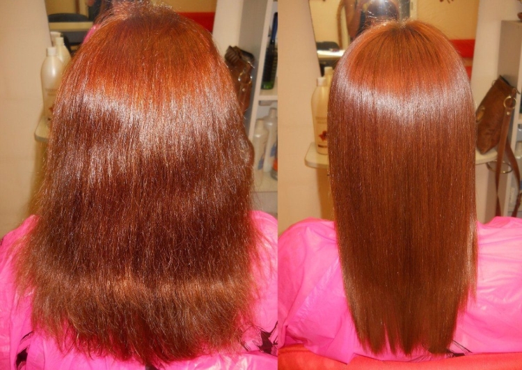 Keratin hair straightening