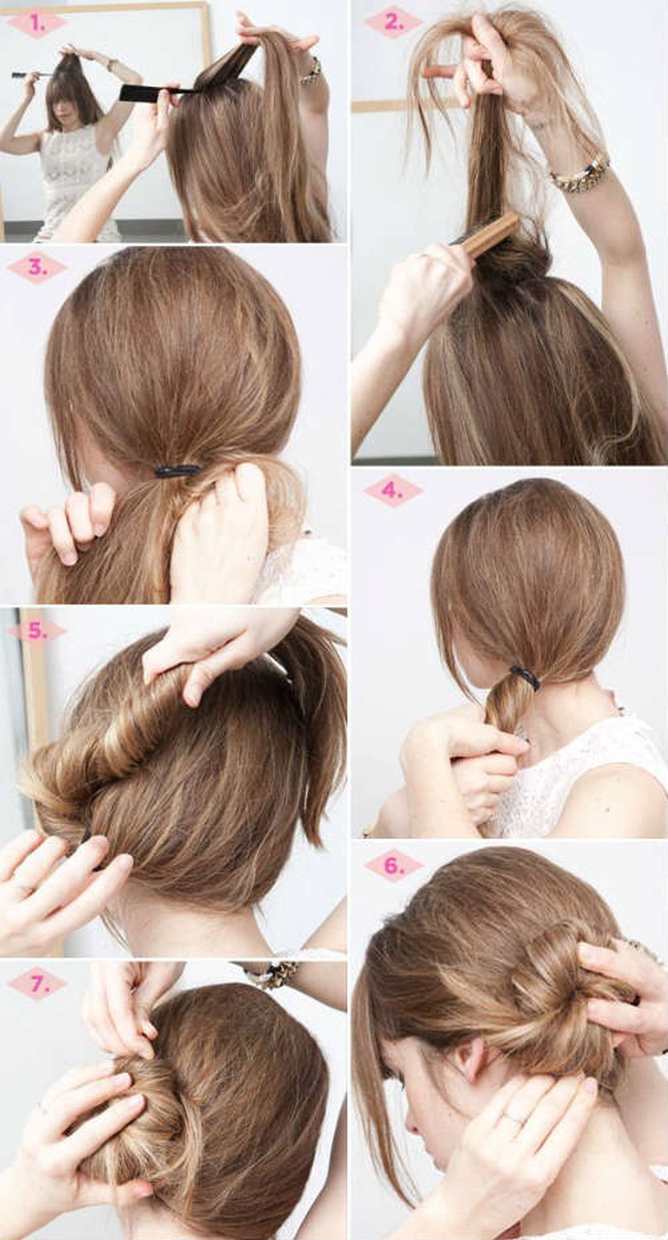 Do-it-yourself bun for long hair