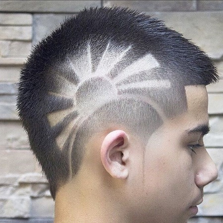 Hairstyle ideas with drawings on the head for boys