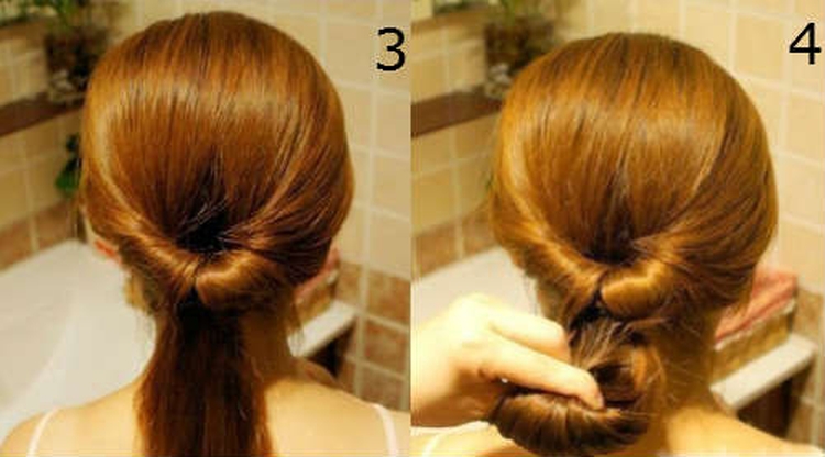 Do-it-yourself bun for long hair