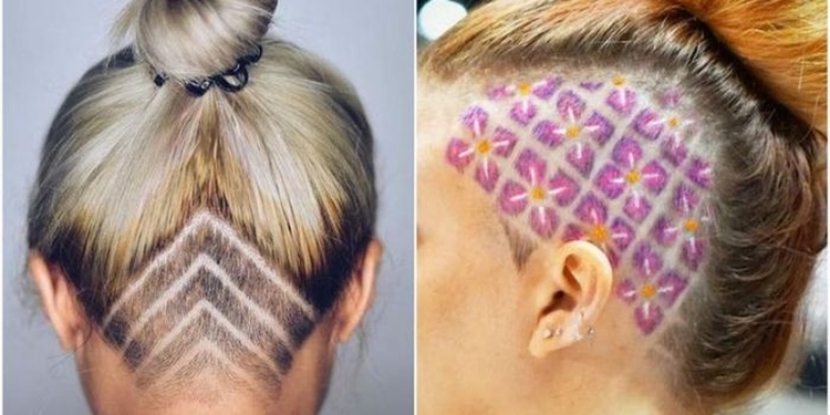 Women's haircuts with shaved temples