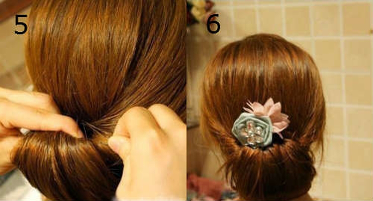 Do-it-yourself bun for long hair