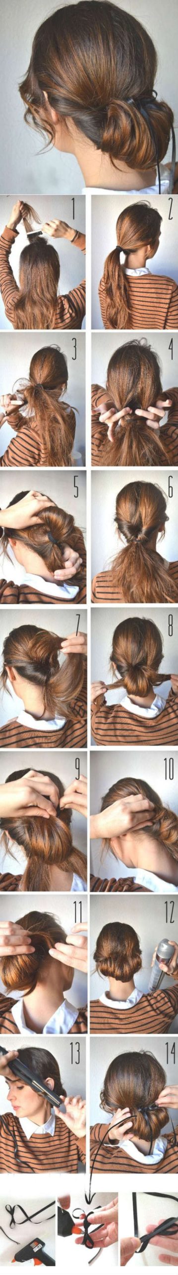 Do-it-yourself bun for long hair