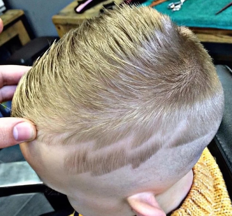 Hairstyle ideas with drawings on the head for boys