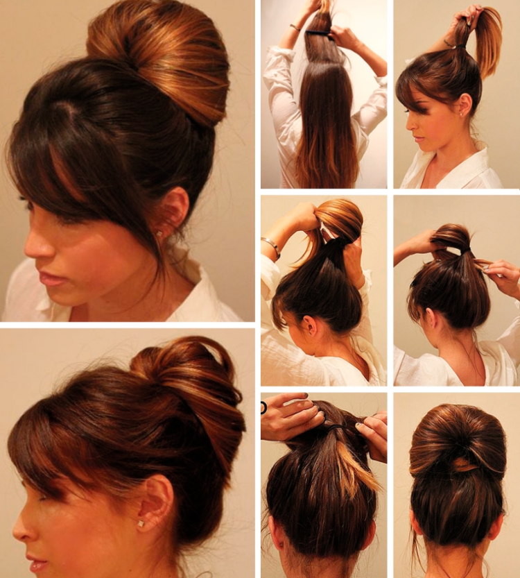 Do-it-yourself bun for long hair