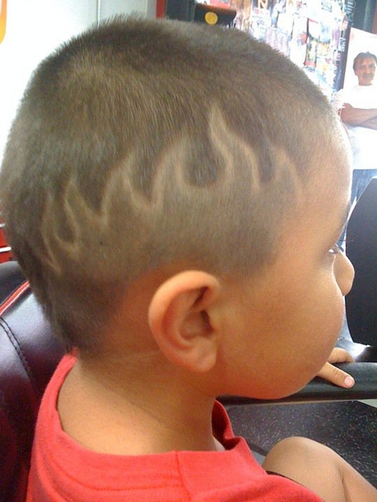 Hairstyle ideas with drawings on the head for boys