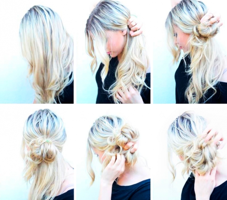 Do-it-yourself bun for long hair