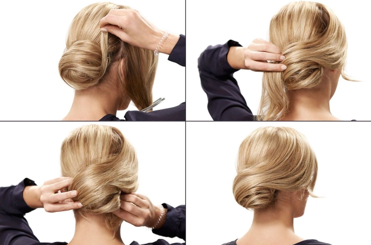 Do-it-yourself bun for long hair