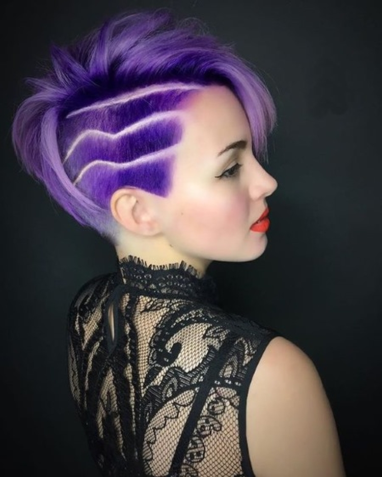 Women's haircuts with shaved temples