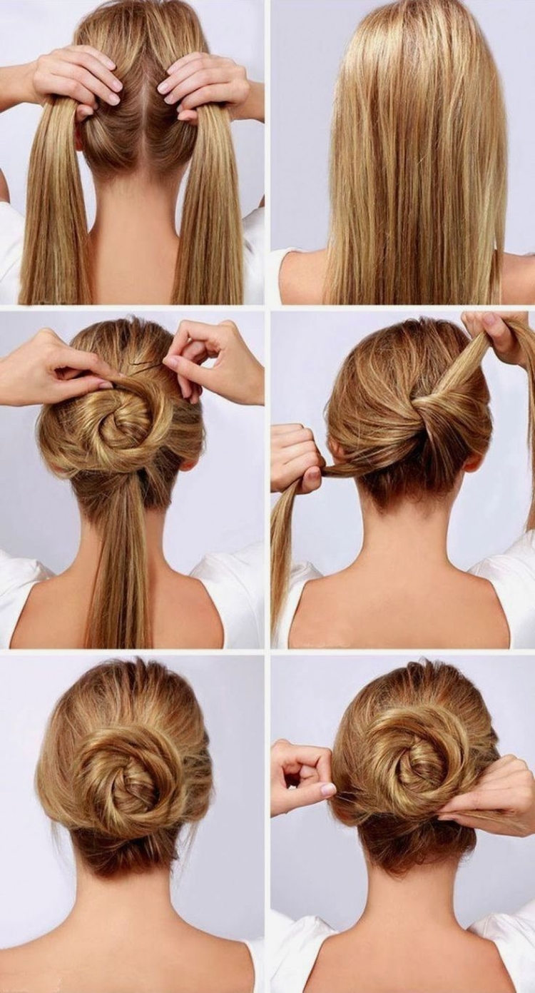 Do-it-yourself bun for long hair