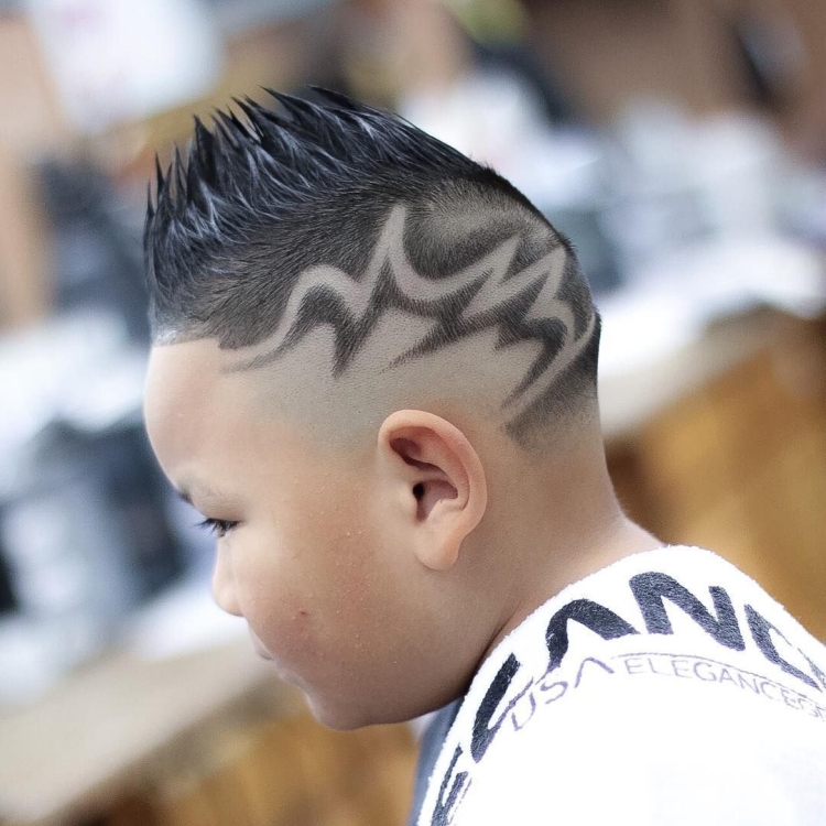 Hairstyle ideas with drawings on the head for boys