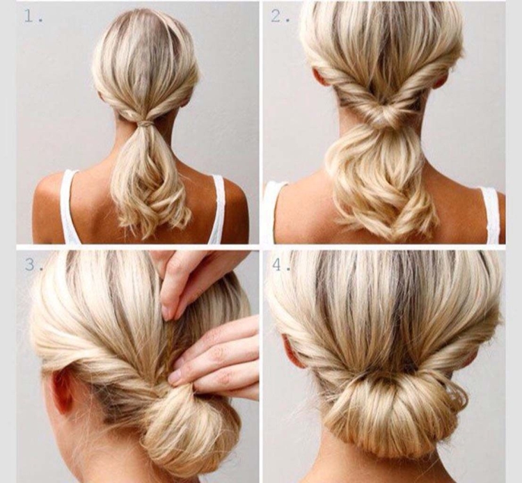 Do-it-yourself bun for long hair