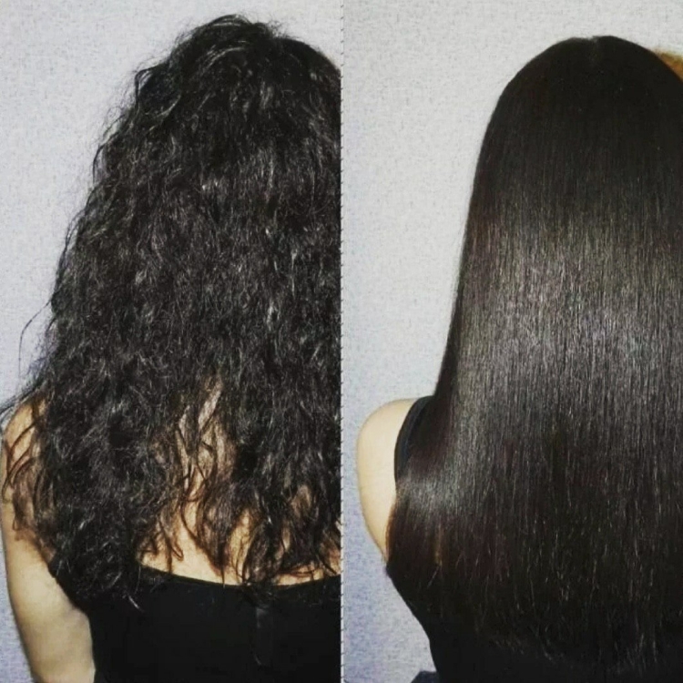 Keratin hair straightening