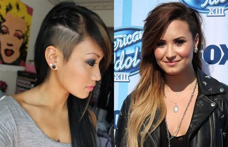 Women's haircuts with shaved temples