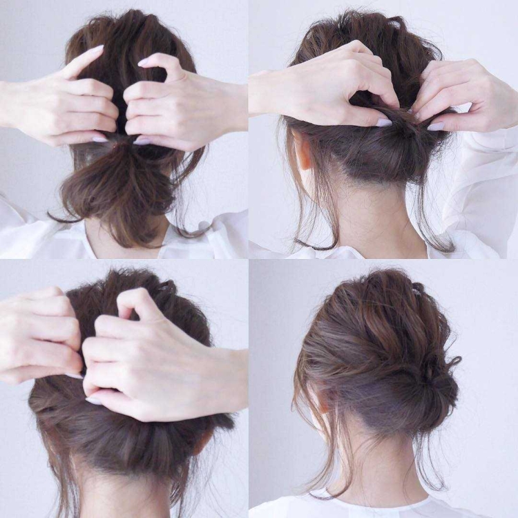 Do-it-yourself bun for long hair