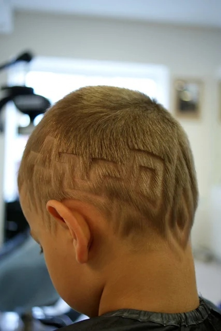 Hairstyle ideas with drawings on the head for boys