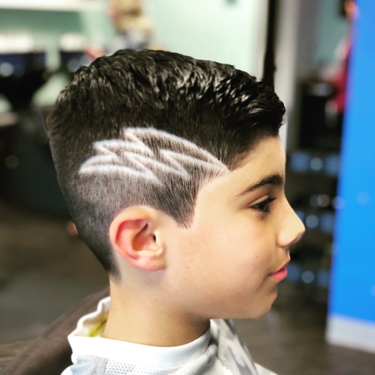 Hairstyle ideas with drawings on the head for boys