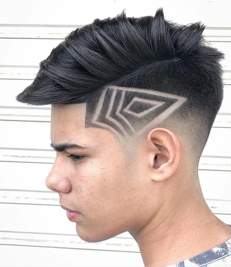 Hairstyle ideas with drawings on the head for boys