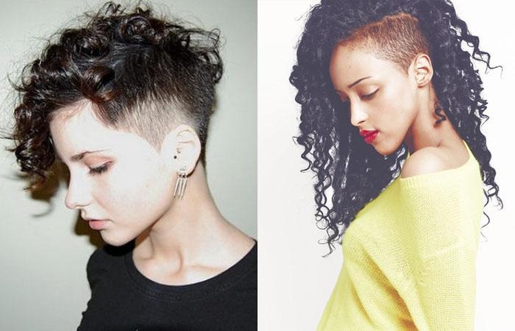 Women's haircuts with shaved temples