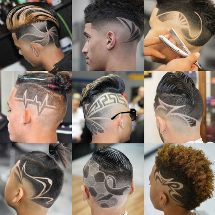 Hairstyle ideas with drawings on the head for boys